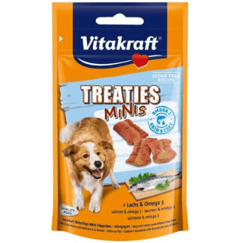 VITAKRAFT TREATIES MINIS przysmak z łososiem i omega3 dla psa 48g