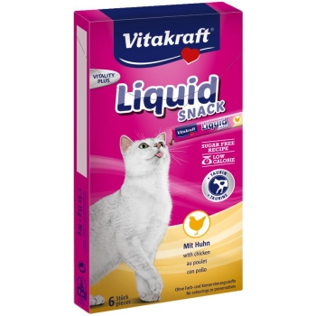 VITAKRAFT CAT LIQUID SNACK przysmak z kurczakiem i tauryną dla kota 6szt +2szt gratis