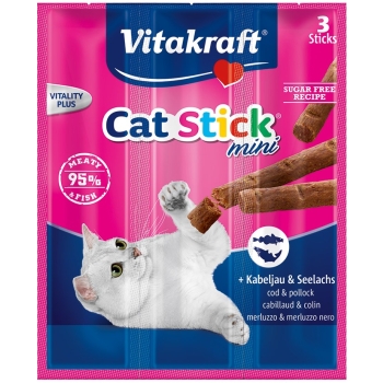 VITAKRAFT CAT STICK MINI dorsz i czarniak przysmak dla kota 3szt