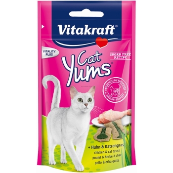 VITAKRAFT CAT YUMS przysmak dla kota, kurczak z kocią trawą 40g +20% gratis