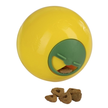 KERBL Zabawka rozwijająca dla kota Snack Ball, żółta 7,5cm [81642]