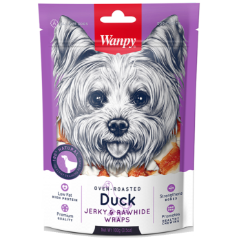 WANPY DUCK JERKY & RAWHIDE WRAPS 100g