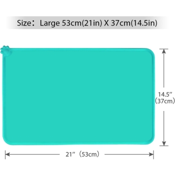 TAGLORY  Antypoślizgowa mata pod miskę 53x37cm, zielona