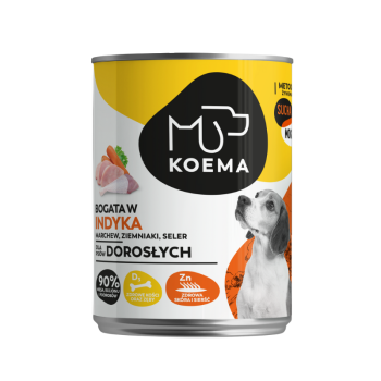 KOEMA Mokra karma dla psa z indykiem, puszka 400g