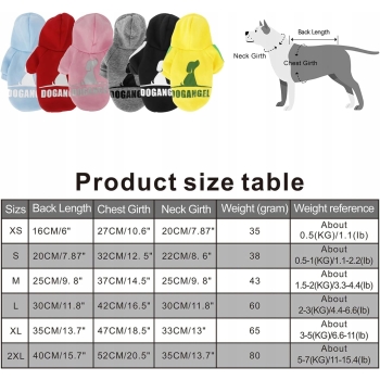 DOGANGEL Bluza z kapturem dla psa, czarna i szara, rozmiar XS,  dwie sztuki