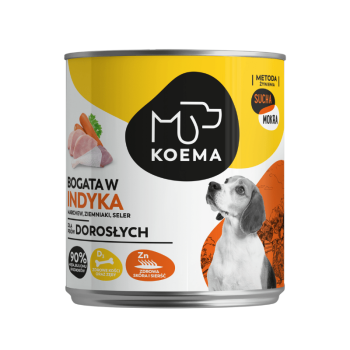 KOEMA Mokra karma dla psa z indykiem, puszka 800g